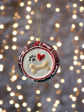 Load image into Gallery viewer, Glass dog bowl Christmas bauble tree hanging decoration/christmas/seasonal/ glass hanging item - Marissa's Garden & Gift