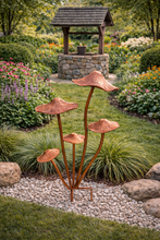 Load image into Gallery viewer, Handmade powder coated bronze mushrooms stake 75cm