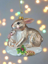 Indlæs billede til gallerivisning Glass bunny rabbit Christmas bauble tree hanging decoration/christmas/seasonal/ glass hanging item - Marissa's Garden & Gift
