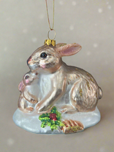 Indlæs billede til gallerivisning Glass bunny rabbit Christmas bauble tree hanging decoration/christmas/seasonal/ glass hanging item - Marissa's Garden & Gift