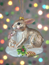Indlæs billede til gallerivisning Glass bunny rabbit Christmas bauble tree hanging decoration/christmas/seasonal/ glass hanging item - Marissa's Garden & Gift