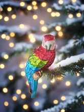 Afbeelding in Gallery-weergave laden, Christmas parrot bauble tree hanging decoration/christmas/seasonal/ glass hanging item - Marissa's Garden & Gift