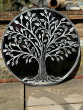 Laden Sie das Bild in den Galerie-Viewer, Tree of life silver resin touch Outdoor/Indoor mirror/ mirrored wall art - Marissa's Garden & Gift