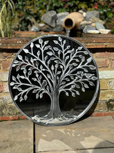 Laden Sie das Bild in den Galerie-Viewer, Tree of life silver resin touch Outdoor/Indoor mirror/ mirrored wall art - Marissa's Garden & Gift