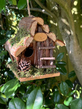 Afbeelding in Gallery-weergave laden, Handmade wooden Birdhouse with wooden stairs & acorn design 16 x 11 x 17cm - Marissa's Garden & Gift
