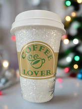 Load image into Gallery viewer, Coffee cup hanging decoration/christmas/seasonal/ glass hanging item - Marissa's Garden & Gift