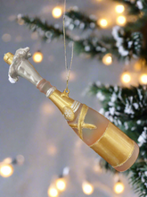 Indlæs billede til gallerivisning Glass champagne bottle bauble tree hanging decoration/christmas/seasonal/ glass hanging item - Marissa's Garden & Gift