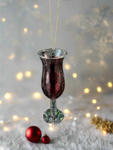 Load image into Gallery viewer, Glass red wine glass bauble tree hanging decoration/Christmas/seasonal/ glass hanging item - Marissa's Garden & Gift