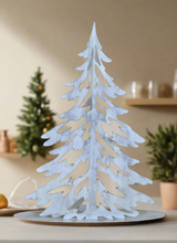 Load image into Gallery viewer, Handmade Christmas metal tree table decoration silver with brushed effect 32 x 8 x 40cm - Marissa's Garden & Gift