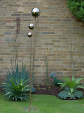 Load image into Gallery viewer, Handmade stainless steel balls rusty poles garden decor,Metal garden decor, metal yard art, outdoor metal decor,metal garden sculpture 138cm - Marissa's Garden & Gift