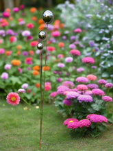 Load image into Gallery viewer, Handmade stainless steel balls rusty poles garden decor,Metal garden decor, metal yard art, outdoor metal decor,metal garden sculpture 138cm - Marissa's Garden & Gift