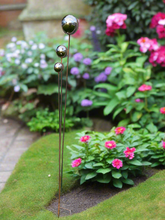 Load image into Gallery viewer, Handmade stainless steel balls rusty poles garden decor,Metal garden decor, metal yard art, outdoor metal decor,metal garden sculpture 138cm - Marissa's Garden & Gift