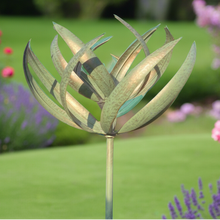 Laden Sie das Bild in den Galerie-Viewer, Burghley garden wind sculpture spinner verdigris - Marissa's Garden & Gift