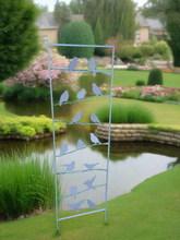 Load image into Gallery viewer, Silver grey garden/outdoor bird trellis plant support measuring 139cm high - Marissa's Garden & Gift