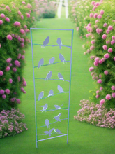 Load image into Gallery viewer, Silver grey garden/outdoor bird trellis plant support measuring 139cm high - Marissa's Garden & Gift