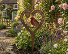 Load image into Gallery viewer, Handmade bronze Robin stake memorial robins appear when loved ones are near. - Marissa's Garden & Gift