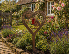 Load image into Gallery viewer, Handmade bronze Robin stake memorial robins appear when loved ones are near. - Marissa's Garden & Gift