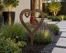 Load image into Gallery viewer, Handmade bronze Robin stake memorial robins appear when loved ones are near. - Marissa's Garden & Gift