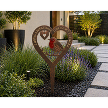 Laden Sie das Bild in den Galerie-Viewer, Handmade bronze Robin stake memorial robins appear when loved ones are near. - Marissa's Garden & Gift