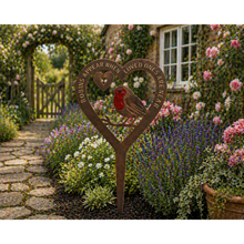 Laden Sie das Bild in den Galerie-Viewer, Handmade bronze Robin stake memorial robins appear when loved ones are near. - Marissa's Garden & Gift