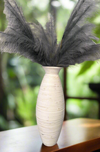 Laden Sie das Bild in den Galerie-Viewer, White handmade with natural colourings bamboo vase 60cm tall floor or table vase - Marissa's Garden & Gift