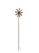 Indlæs billede til gallerivisning Handmade Chelsea powder coated garden wind sculpture spinner measuring 190cm with solar bulb - Marissa's Garden & Gift