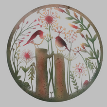 Indlæs billede til gallerivisning Handmade rusty 60cm wall plaque of robin birds Tree Wall Plaque, Rusted coloured Metal, Garden/indoor Wall Art with peeling effect - Marissa's Garden & Gift