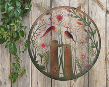 Indlæs billede til gallerivisning Handmade rusty 60cm wall plaque of robin birds Tree Wall Plaque, Rusted coloured Metal, Garden/indoor Wall Art with peeling effect - Marissa's Garden & Gift