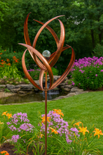 Indlæs billede til gallerivisning knightsbridge Bronze windsculpture/windspinner with solar bulb measuring 61 x 61 x 208cm - Marissa's Garden & Gift