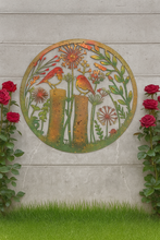 Afbeelding in Gallery-weergave laden, Handmade rusty 60cm wall plaque of robin birds Tree Wall Plaque, Rusted coloured Metal, Garden/indoor Wall Art with peeling effect - Marissa's Garden & Gift