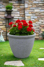 Laden Sie das Bild in den Galerie-Viewer, 26cm Chatsworth grey embossed pot - Marissa's Garden & Gift