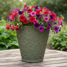 Load image into Gallery viewer, 29cm Blenheim green flower pot x 2 pots recycled plastic - Marissa's Garden & Gift