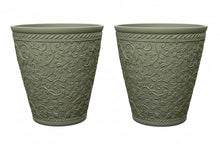 Load image into Gallery viewer, 29cm Blenheim green flower pot x 2 pots recycled plastic - Marissa's Garden & Gift
