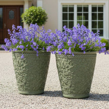 Load image into Gallery viewer, 29cm Blenheim green flower pot x 2 pots recycled plastic - Marissa's Garden & Gift