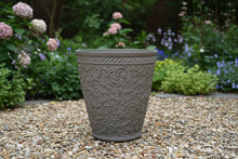 Load image into Gallery viewer, 29cm Blenheim antique taupe coloured flower pots x 2 recycled plastic - Marissa's Garden & Gift
