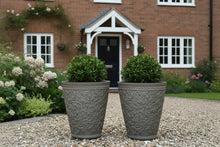 Load image into Gallery viewer, 29cm Blenheim antique taupe coloured flower pots x 2 recycled plastic - Marissa's Garden & Gift