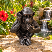 Load image into Gallery viewer, Monkey Business ornament in landscaped garden setting 5