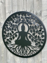 Charger l'image dans la galerie, Handmade black 60cm budha tree of life with roots wall art suitable for indoors/outdoors anniversary/birthday gift - Marissa's Garden & Gift