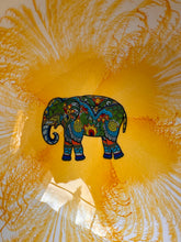 Load image into Gallery viewer, Handmade hand painted white and yellow with elephant design food safe coconut bowl and spoon Set with free gift bamboo straw and gift box - Marissa's Garden & Gift