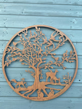 Load image into Gallery viewer, Handmade rusty 61.5cm wall plaque of Woodland animals Tree Wall Plaque, Rusted Aged Metal, Garden Wall Art - Marissa's Garden & Gift