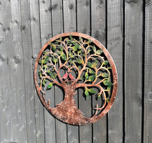 Afbeelding in Gallery-weergave laden, Rusty tree of life with heart and lovebirds wall art peeling effect 60cm wall art suitable for indoors/outdoors anniversary/birthday gift - Marissa's Garden & Gift