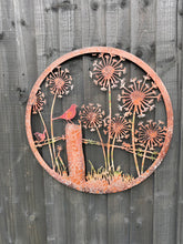 Load image into Gallery viewer, Handmade rusty 60cm wall plaque of blackbird birds Tree Wall Plaque, Rusted coloured Metal, Garden/indoor Wall Art with peeling effect - Marissa's Garden & Gift