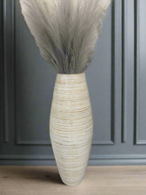 Laden Sie das Bild in den Galerie-Viewer, 60cm tall white washed with natural colourings handmade bamboo vase - Marissa's Garden & Gift