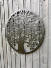 Laden Sie das Bild in den Galerie-Viewer, Handmade Black tree of life wall art 60cm wall art with birds made from powder coated steel suitable for indoors/outdoors - Marissa's Garden & Gift