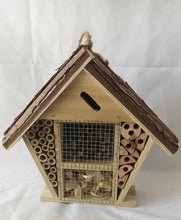 Afbeelding in Gallery-weergave laden, Handmade wooden house shaped medium insect house 26 x 8 x 24cm - Marissa's Garden & Gift