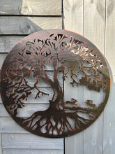 Indlæs billede til gallerivisning Bronze tree of life with roots with boxing hares wall art 60cm wall art suitable for indoors/outdoors birthday/anniversary gift - Marissa's Garden & Gift