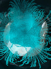 Indlæs billede til gallerivisning Handmade hand painted turquoise feather design food safe coconut bowl and spoon Set with free gift bamboo straw and gift box - Marissa's Garden & Gift