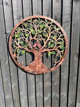 Afbeelding in Gallery-weergave laden, Rusty tree of life with heart and lovebirds wall art peeling effect 60cm wall art suitable for indoors/outdoors anniversary/birthday gift - Marissa's Garden & Gift