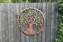 Afbeelding in Gallery-weergave laden, Rusty tree of life with heart and lovebirds wall art peeling effect 60cm wall art suitable for indoors/outdoors anniversary/birthday gift - Marissa's Garden & Gift