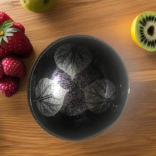 Afbeelding in Gallery-weergave laden, Handmade hand painted purple leaf design food safe coconut bowl and spoon Set with free gift bamboo straw and gift box - Marissa's Garden & Gift